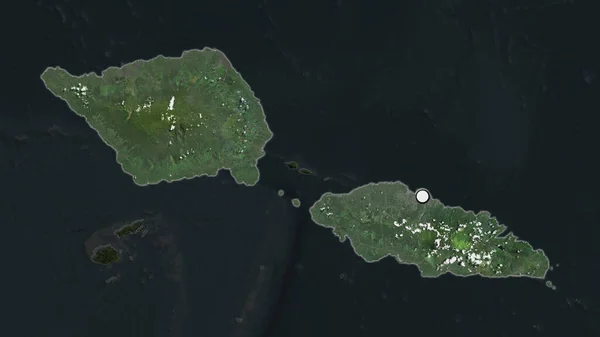その周辺の荒廃した地図上の首都ポイントとサモアのハイライトエリア 衛星画像 — ストック写真