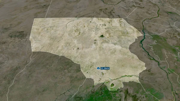 Norra Kurdufan Delstaten Sudan Zoomad Och Belyst Med Kapital Satellitbilder — Stockfoto