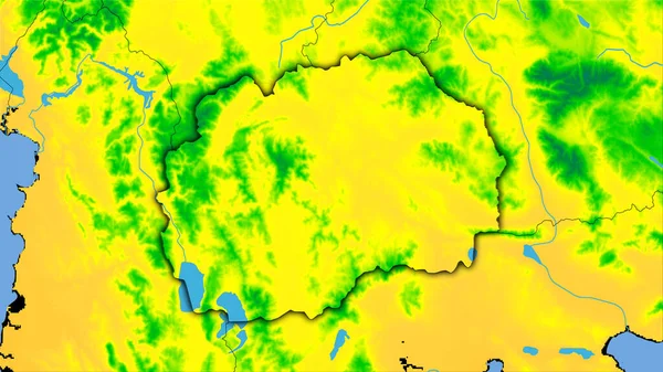 Área Macedonia Mapa Anual Temperatura Proyección Estereográfica Composición Cruda Capas — Foto de Stock