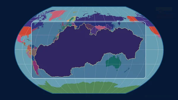 Kavrayskiy Projekcióban Szlovákiai Távlati Vonalakkal Egy Globális Térképpel Közelítettük Meg — Stock Fotó