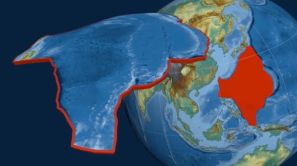 Filipínská Mořská Tektonická Deska Protáhla Prezentovala Proti Zeměkouli Topografická Reliéfní — Stock fotografie