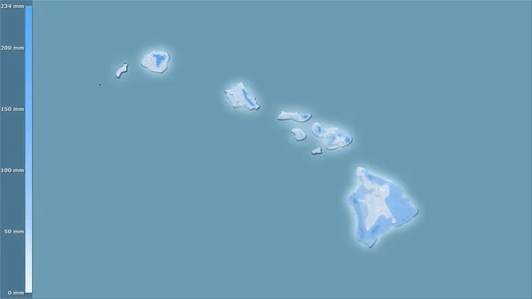 Neerslag Van Droogste Maand Verenigde Staten Hawaii Gebied Stereografische Projectie — Stockfoto