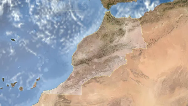 Marruecos Esbozado Imagen Satelital Alta Resolución — Foto de Stock