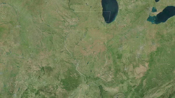 Illinois Stato Degli Stati Uniti Immagini Satellitari Forma Delineata Contro — Foto Stock