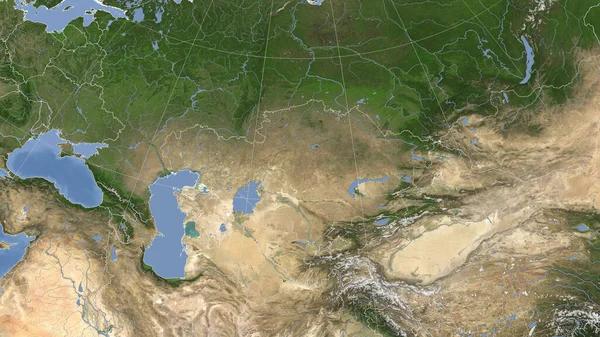 Cazaquistão Seu Bairro Perspectiva Oblíqua Distante Sem Contorno Imagens Satélite — Fotografia de Stock