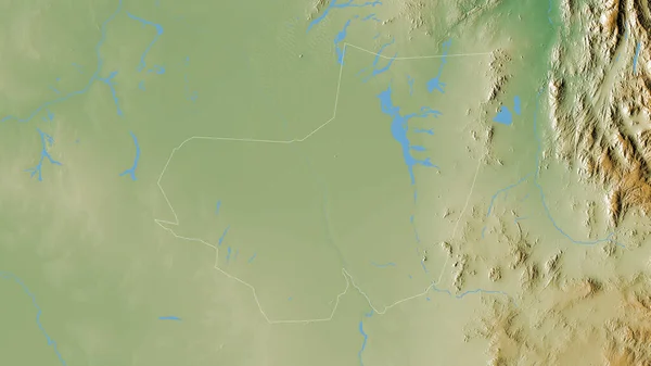 Kassala Estado Sudão Dados Sombreados Coloridos Com Lagos Rios Forma — Fotografia de Stock