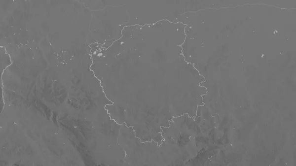 Volyn Región Ucrania Mapa Escala Grises Con Lagos Ríos Forma — Foto de Stock