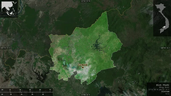 Бинь Пхок Провинция Вьетнам Спутниковые Снимки Форма Представленная Территории Страны — стоковое фото