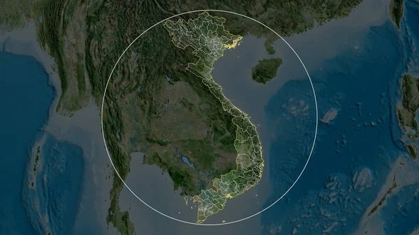 Vietnam Zoomade Och Cirklade Satellitbilder Rendering — Stockfoto