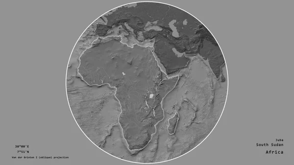 Das Gebiet Des Südsudan Zentrum Des Kreises Der Seinen Kontinent — Stockfoto