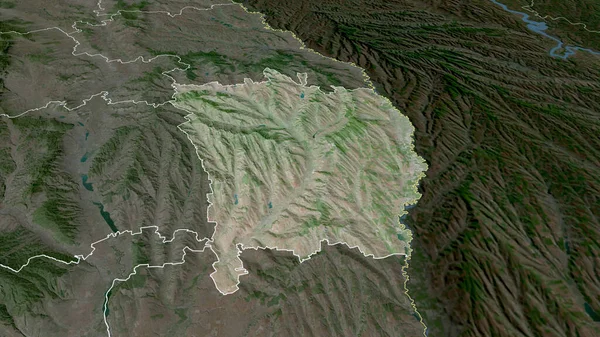 Vaslui County Romania Zoomed Highlighted Satellite Imagery Rendering — Stock Photo, Image