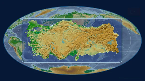 Vista Ampliada Del Esquema Turquía Con Líneas Perspectiva Frente Mapa —  Fotos de Stock