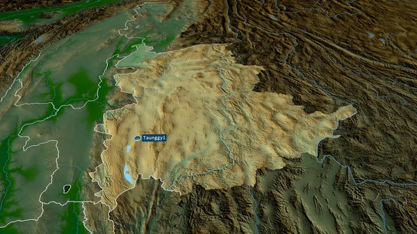 Shan Estado Myanmar Acercó Resaltó Con Capital Características Principales Del — Foto de Stock