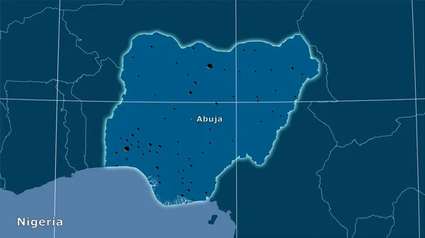 Νιγηρία Περιοχή Στο Στέρεο Χάρτη Στην Στερεογραφική Προβολή Κύρια Σύνθεση — Φωτογραφία Αρχείου