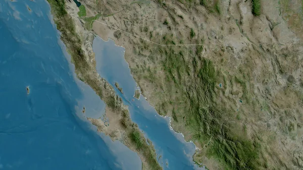 Sonora State Mexico Satellite Imagery Shape Outlined Its Country Area — Stock Photo, Image
