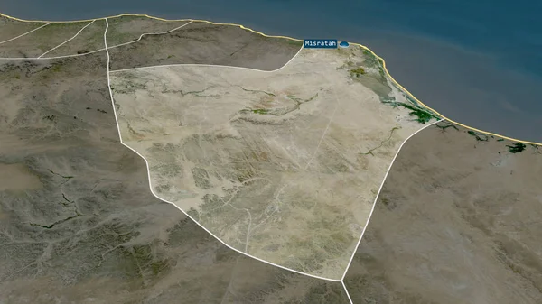 Misratah Der Libysche Distrikt Misrata Ist Mit Kapital Übersät Satellitenbilder — Stockfoto