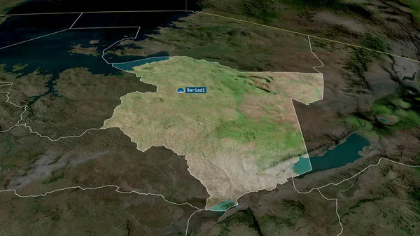 Simiyu Región Tanzania Acercó Destacó Con Capital Imágenes Satélite Renderizado — Foto de Stock