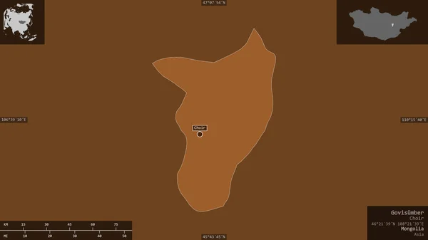 Govisumber Mongólia Önkormányzata Mintás Szilárd Anyagok Tavakkal Folyókkal Alakzat Tájékoztató — Stock Fotó