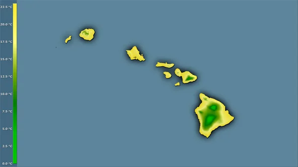 하와이 지역내의 지역의 어두운 래스터 전설이 스테레오 그래픽 — 스톡 사진