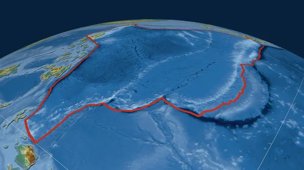 Tektonische Platte Der Philippinischen See Umrissen Auf Dem Globus Topographische — Stockfoto