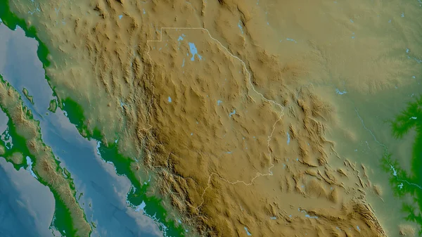 Chihuahua Staat Mexico Gekleurde Schaduwgegevens Met Meren Rivieren Vorm Geschetst — Stockfoto