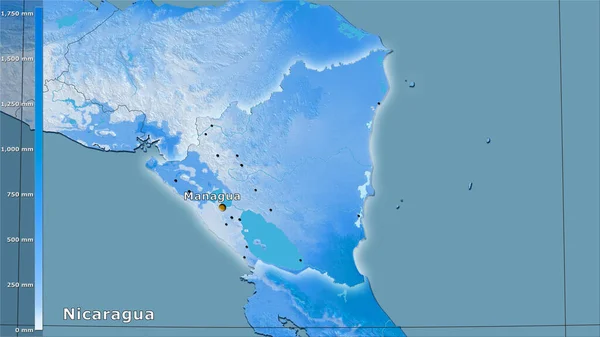 Precipitación Del Cuarto Más Frío Dentro Del Área Nicaragüense Proyección —  Fotos de Stock