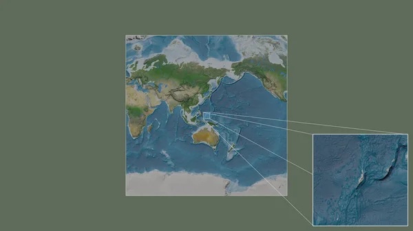 Área Expandida Ampliada Palau Extraída Mapa Grande Escala Mundo Com — Fotografia de Stock