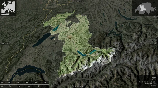 Berna Canton Svizzera Immagini Satellitari Forma Presentata Contro Sua Area — Foto Stock