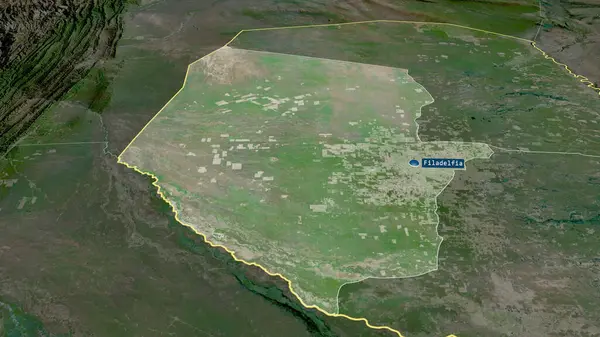 Boqueron Abteilung Von Paraguay Vergrößert Und Mit Kapital Hervorgehoben Satellitenbilder — Stockfoto