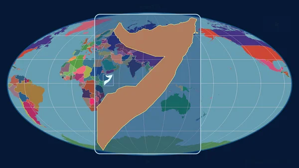 Vista Ampliada Del Esquema Somalia Con Líneas Perspectiva Contra Mapa —  Fotos de Stock