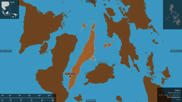 Себу Провінція Філіппін Прилаштовані Водойми Озерами Річками Форма Представлена Проти — стокове фото