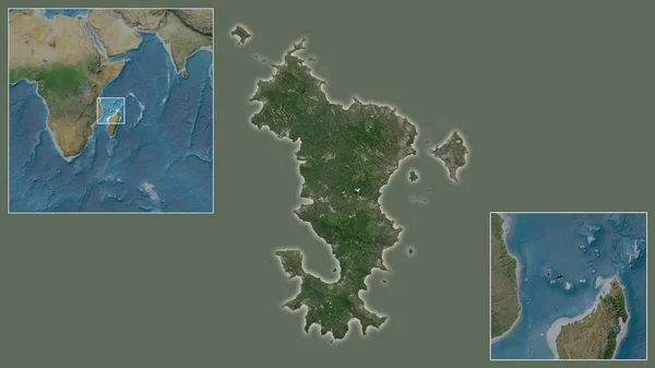 Primer Plano Mayotte Ubicación Región Centro Mapa Mundial Gran Escala — Foto de Stock