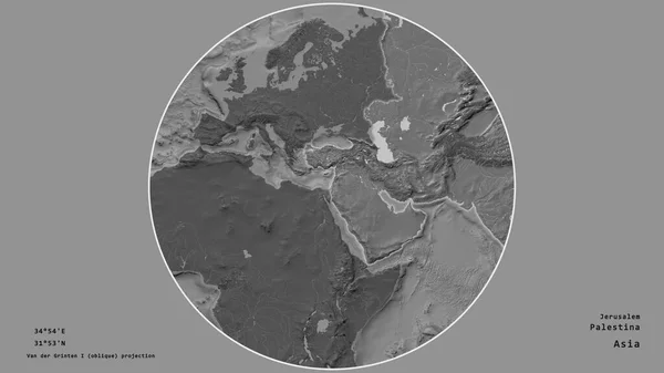 Das Gebiet Palästina Zentriert Sich Kreis Seinen Kontinent Auf Dem — Stockfoto