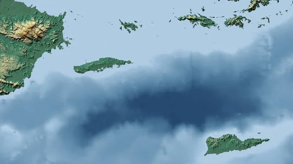 Amerikanska Jungfruöarna Närbild Perspektiv Landet Ingen Översikt Topografisk Hjälpkarta — Stockfoto