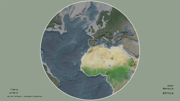 Région Maroc Est Centrée Dans Cercle Entourant Son Continent Sur — Photo