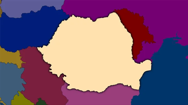 Територія Румунії Адміністративному Поділі Мапа Стереографічній Проекції Сира Композиція Растрових — стокове фото