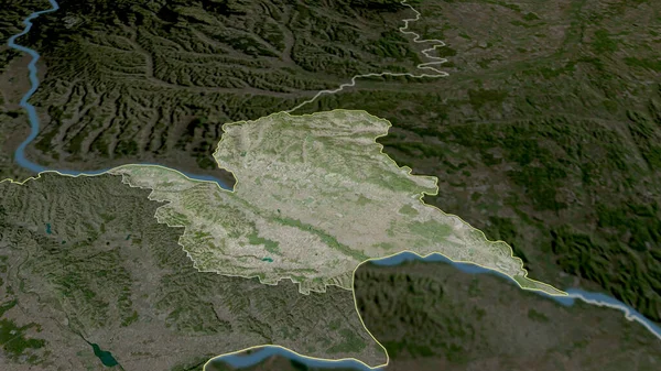 Pomurska Région Statistique Slovénie Zoomé Mis Évidence Imagerie Satellite Rendu — Photo