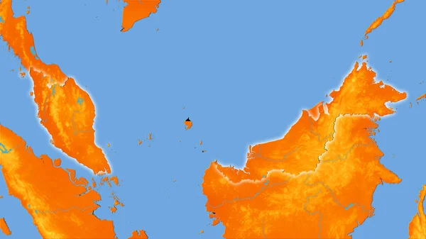 Area Malesia Sulla Mappa Annuale Della Temperatura Nella Proiezione Stereografica — Foto Stock