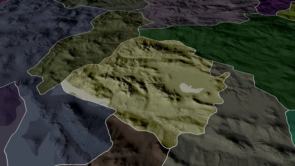 Kirsehir Province Turquie Zoomé Mis Évidence Carte Colorée Bosselée Division — Photo