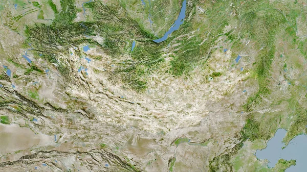 Mongolië Gebied Satelliet Een Kaart Stereografische Projectie Ruwe Samenstelling Van — Stockfoto