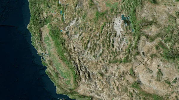 Nevada Statele Unite Ale Americii Imagini Prin Satelit Forma Conturată — Fotografie, imagine de stoc