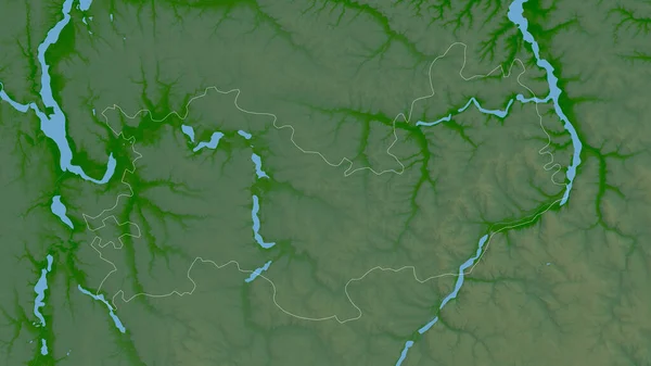 Mordovia Republic Russia Colored Shader Data Lakes Rivers Shape Outlined — Stock Photo, Image