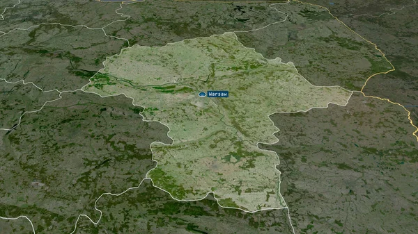 Masovien Voïvodie Pologne Zoomé Mis Évidence Avec Capital Imagerie Satellite — Photo