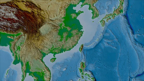 Neighborhoods Yangtze Tectonic Plate Physical Map Van Der Grinten Projection — Stock Photo, Image