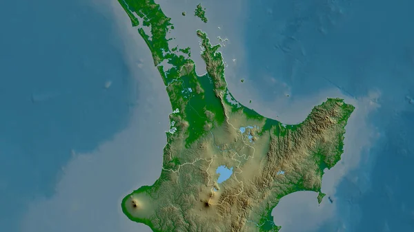 Waikato Nya Zeelands Regionfullmäktige Färgade Skuggdata Med Sjöar Och Floder — Stockfoto