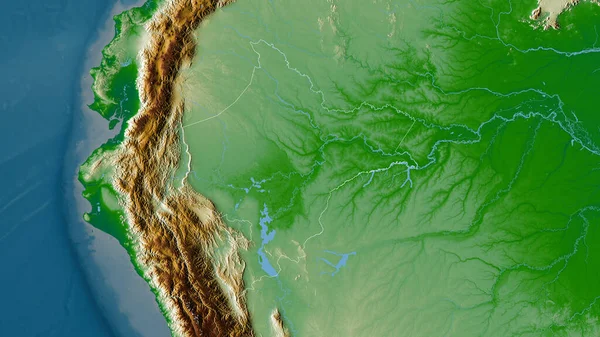 Loreto Region Peru Colored Shader Data Lakes Rivers Shape Outlined — Stock Photo, Image