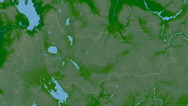 Vologda Regio Van Rusland Gekleurde Schaduwgegevens Met Meren Rivieren Vorm — Stockfoto