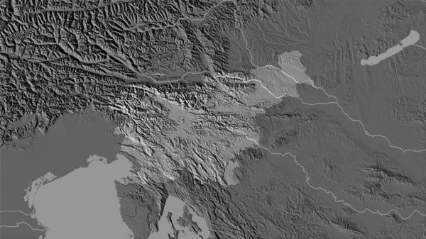 Eslovenia Mapa Elevación Bilevel Proyección Estereográfica Composición Cruda Las Capas —  Fotos de Stock