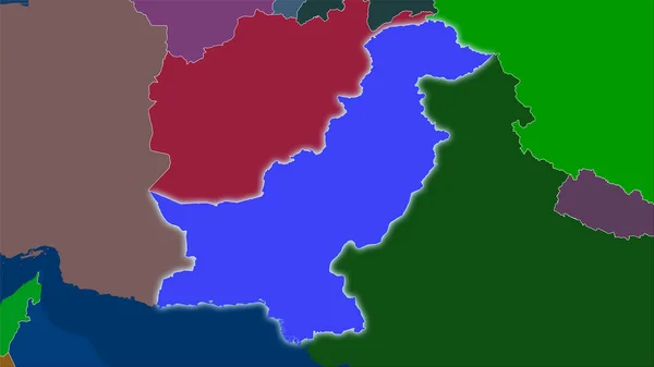 Zona Pakistán Mapa Divisiones Administrativas Proyección Estereográfica Composición Cruda Capas —  Fotos de Stock