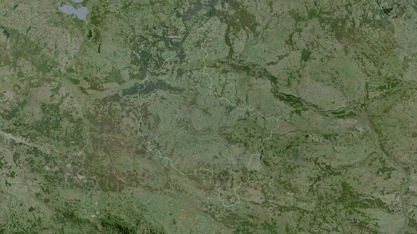 Grande Pologne Voïvodie Pologne Imagerie Satellite Forme Tracée Contre Zone — Photo